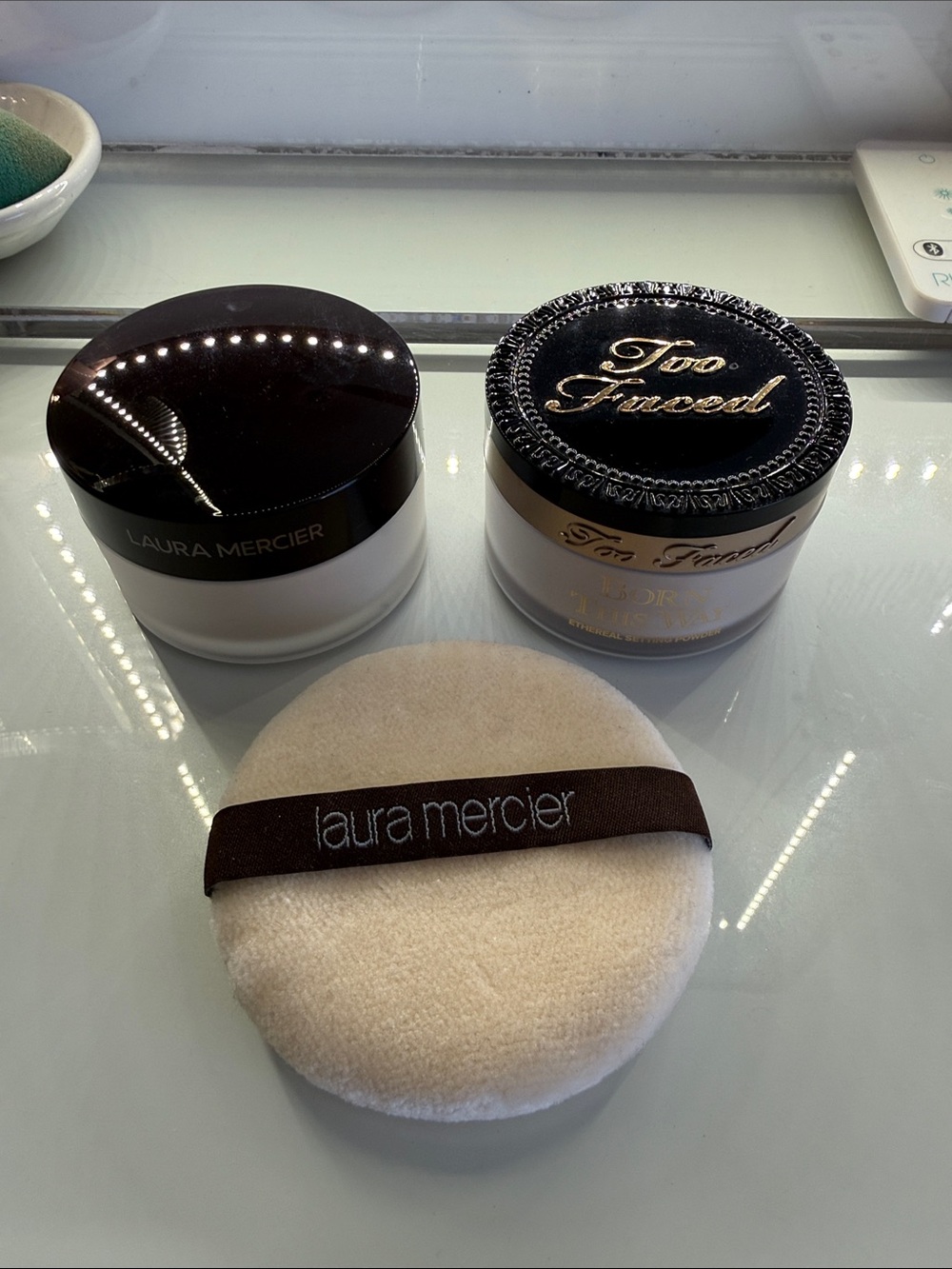 Laura Mercier and Too Faced Setting Powder lot - White Puff Included, Brand New!